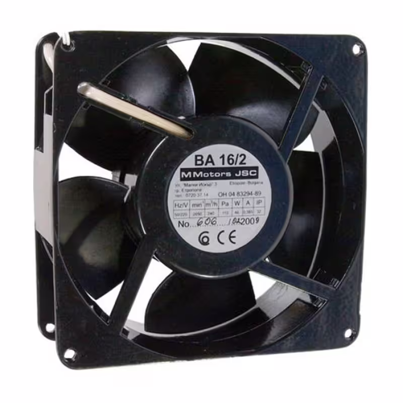 Български вентилатор BA16/2, метален, аксиален, лагер 220V, 0,385A, 150х150х55mm, 240m3/h