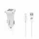 Комплект, автомобилно зарядно DETECH, бързо зареждане, кабел Type-C, 5V 2,4A