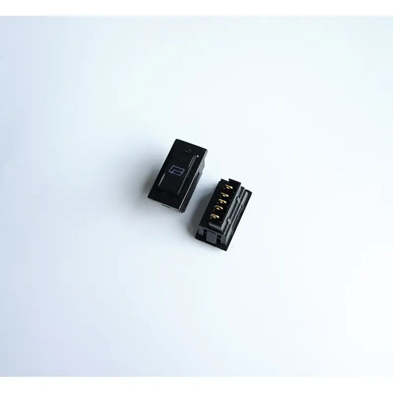 Автомобилен ключ за стъкла, 5pin, 3 положения, незадържащ, черен, 12V, 37A, 32x15mm