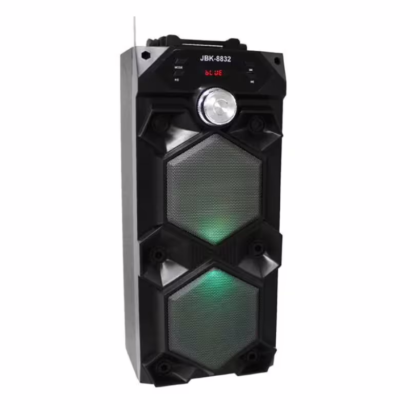 Преносима активна тонколона JBK-8832 2x4" с вграден усилвател, микрофонен вход и блутуут 10W