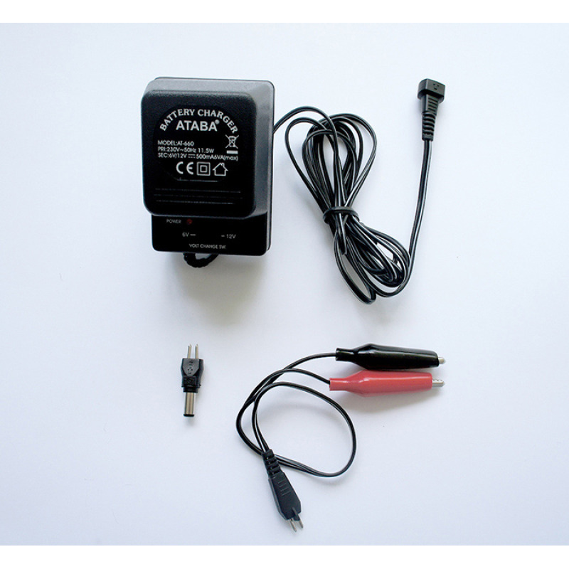 Мрежово комбинирано зарядно за оловни акумулатори с щипки 6V/12V 0,5А