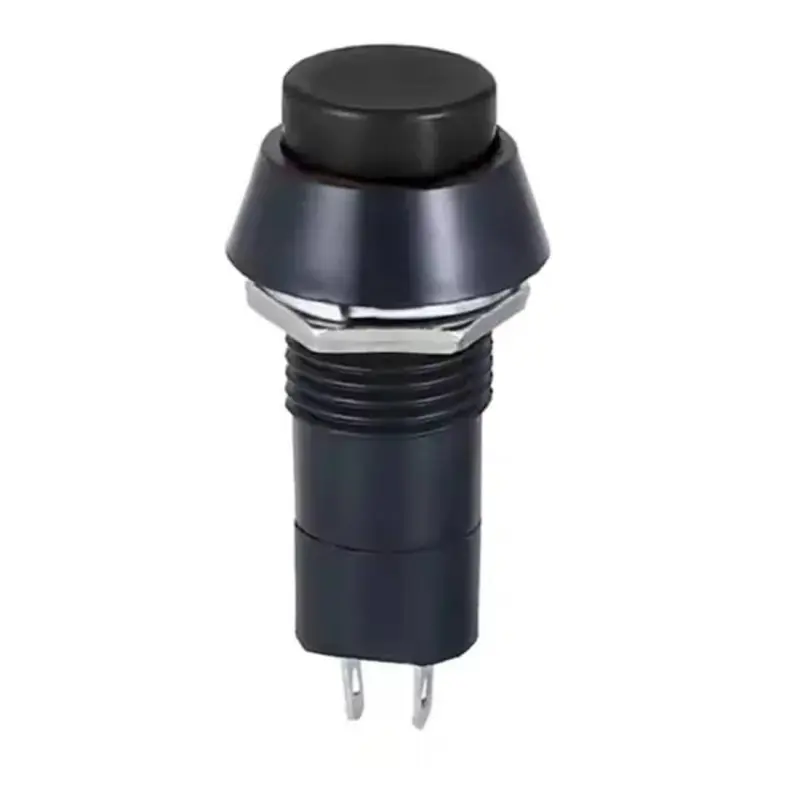 Бутон PBS-12A, задържащ, черен, НО, 220VAC, 2A, Ф12mm, SPST