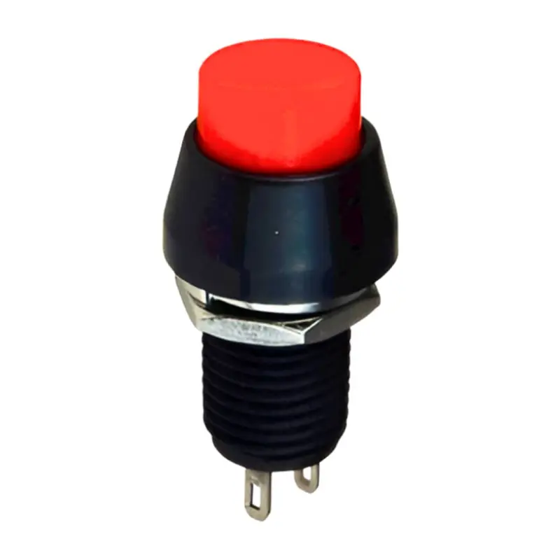 Бутон PBS-12A, задържащ, червен, НО, 220VAC, 2A, Ф12mm, SPST
