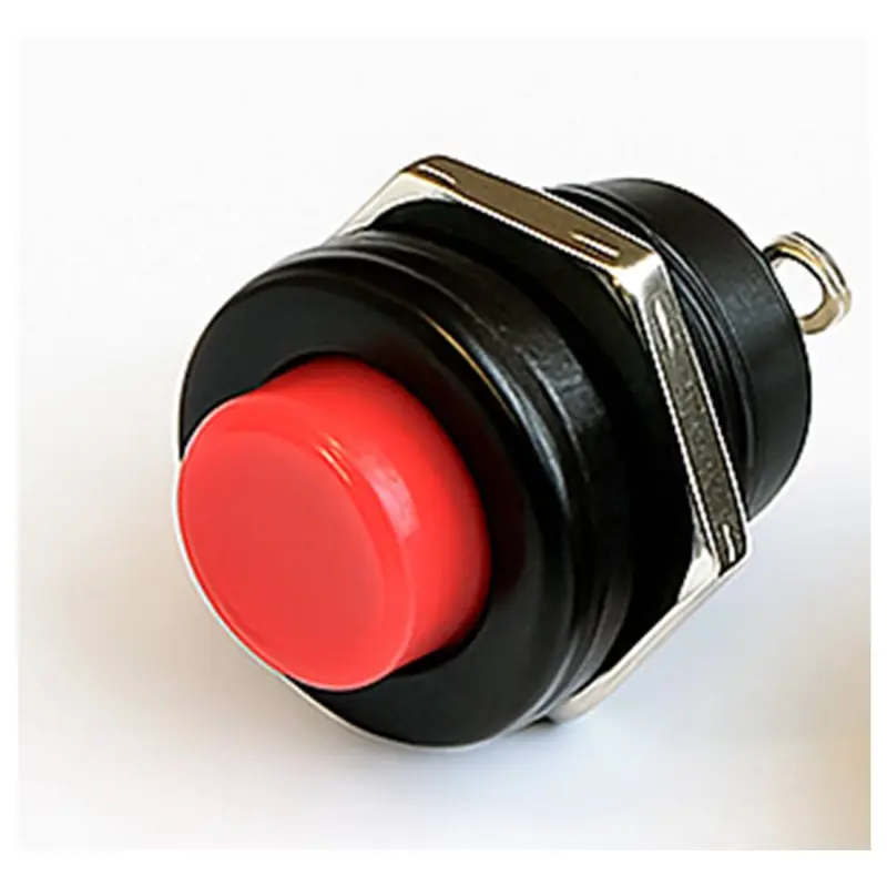 Бутон за стартер, незадържащ, НО, червен, Ф22mm