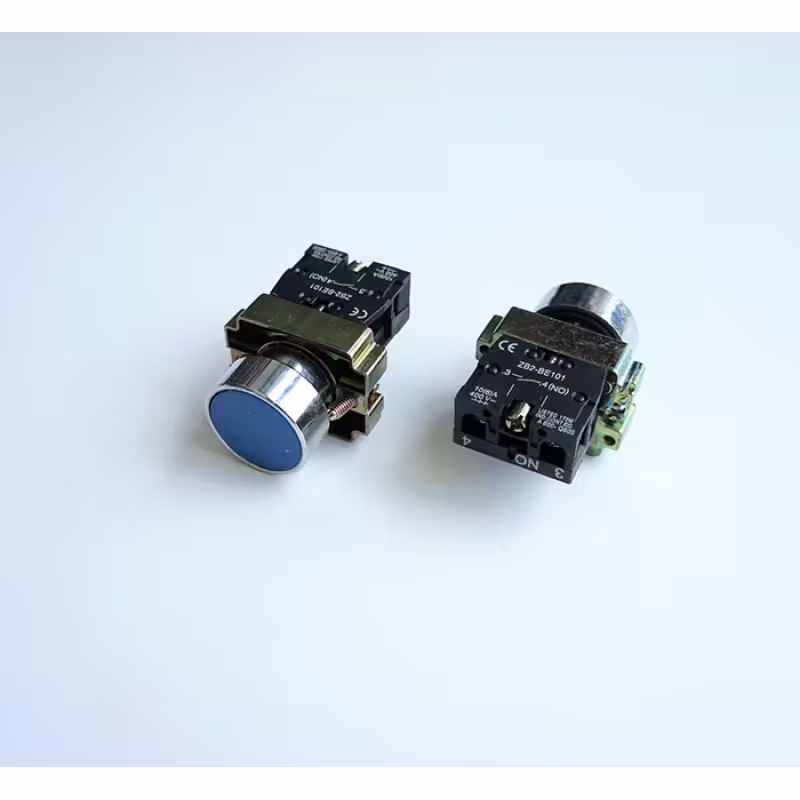 Бутон BA61 незадържащ НО син 250V 3A Ф22mm