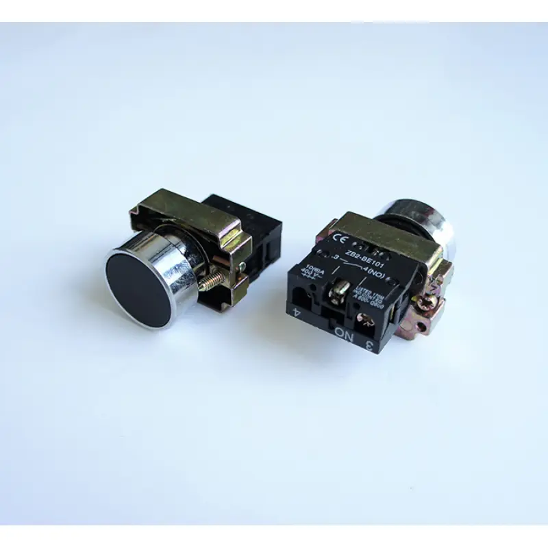 Бутон BA21 незадържащ НО черен 250V 3A Ф22mm