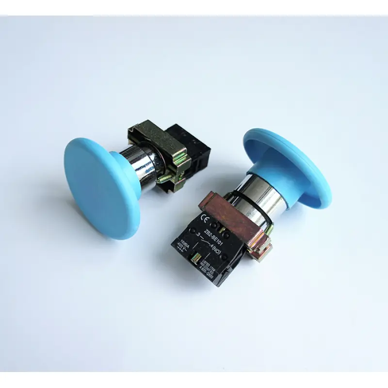 Бутон BR61 голям незадържащ НО син 250V 10A 40x30mm