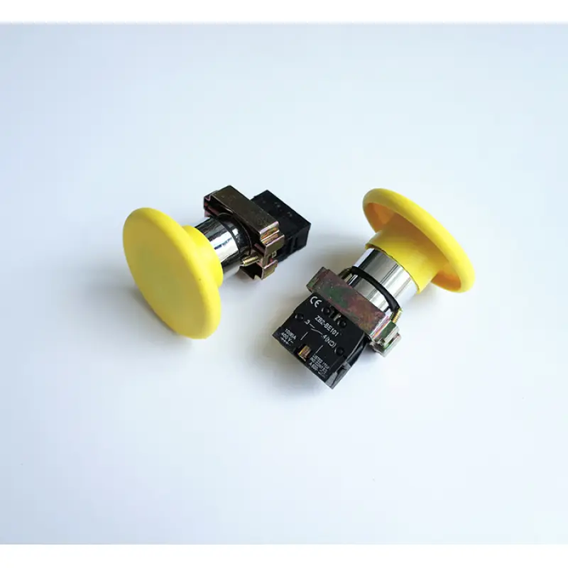 Бутон BR51 голям незадържащ НО жълт 250V 10A 40x30mm