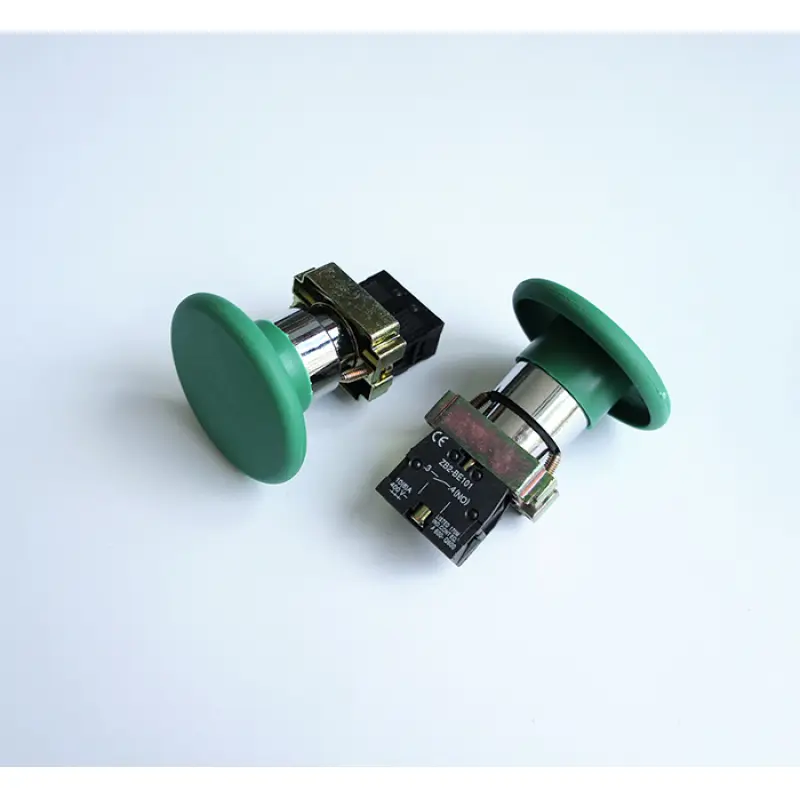 Бутон BR31 голям незадържащ НО зелен 250V 10A 40x30mm