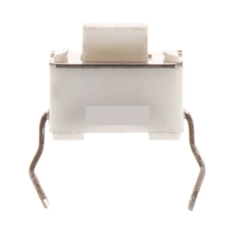 Микро бутон, 2pin, 6x3,5x3,5mm, незадържащ, НО, бял, H=2mm