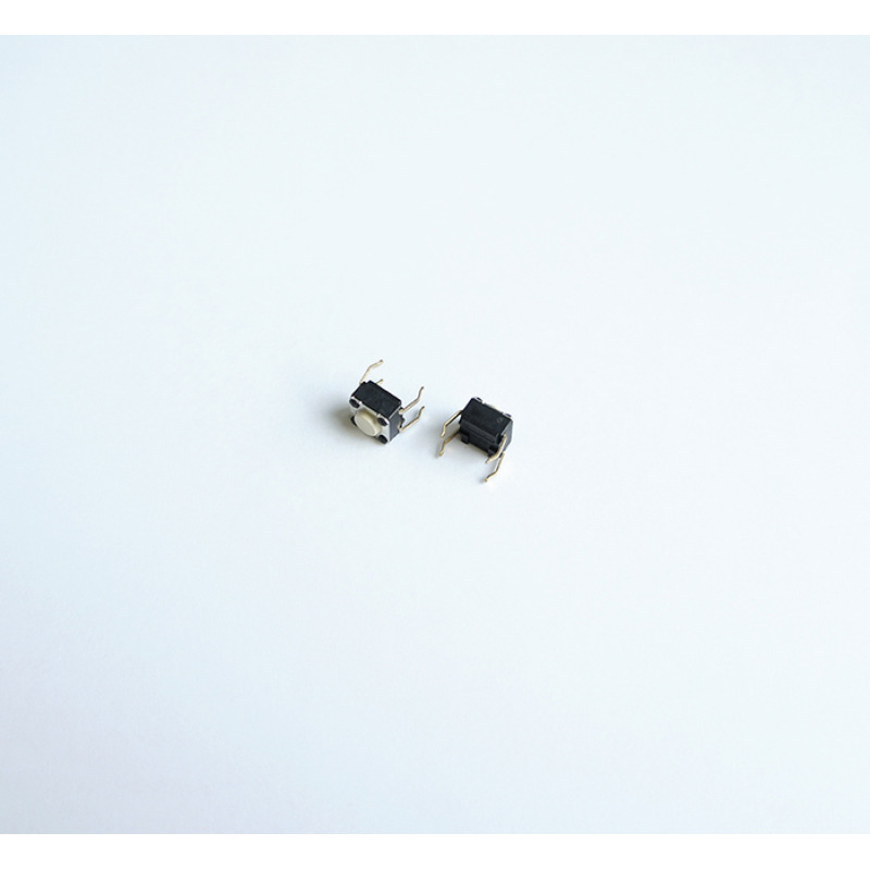 Малък бутон 4pin 6x6x4mm незадържащ НО бял 12V 0,05A H=1mm