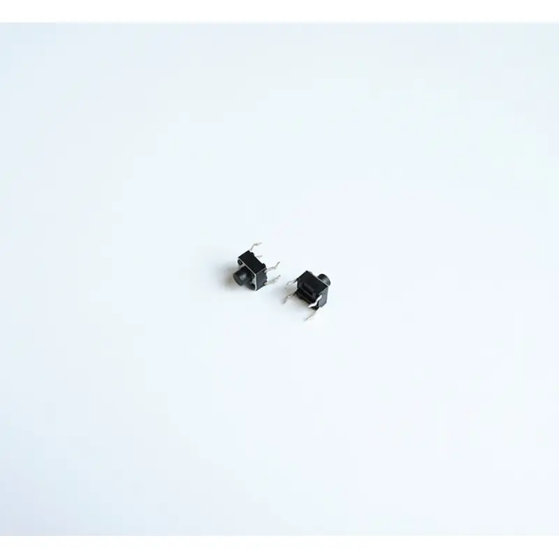 Малък бутон 4pin 6x6x6mm незадържащ НО черен 12V 0,05A H=2,5mm