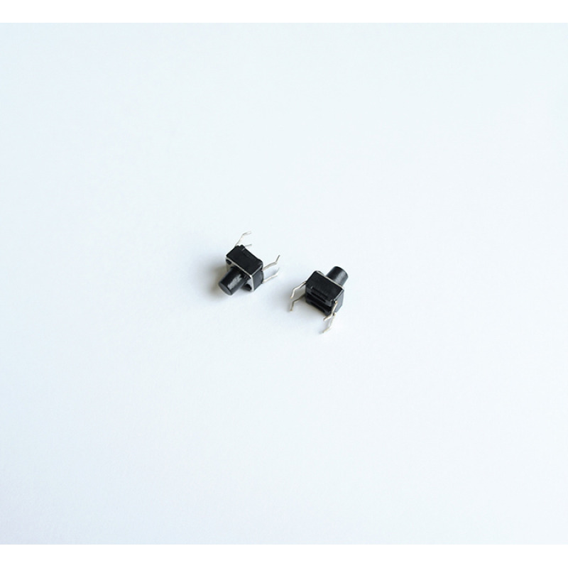 Малък бутон 4pin 6x6x7mm незадържащ НО черен 12V 0,05A H=3,5mm