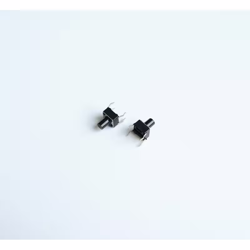 Малък бутон 4pin 6x6x8mm  незадържащ НО черен 12V 0,05A H=5mm