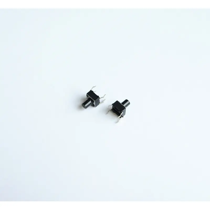 Малък бутон 4pin 6x6x8mm  незадържащ НО черен 12V 0,05A H=5mm