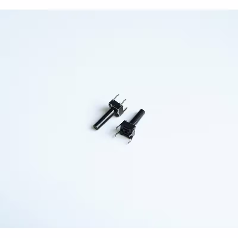 Малък бутон 4pin 6x6x11mm незадържащ НО черен 12V 0,05A H=7,5mm