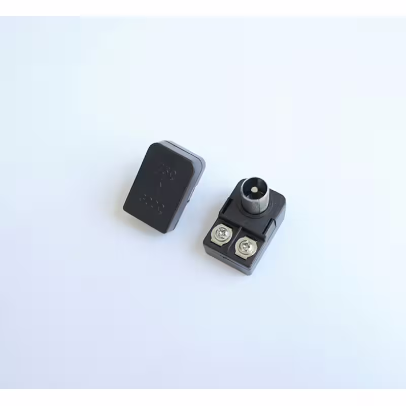 Букса преходна ъглова TV антена RF(м)/RG кабел 75-300 ohm