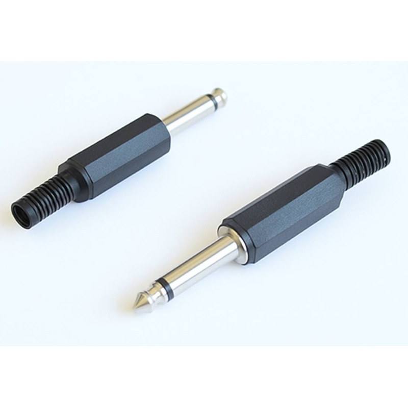 Букса за кабел, PVC, MONO, 6,3mm JACK(м)