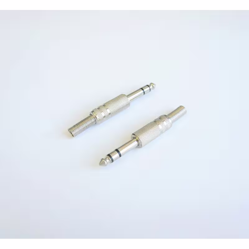 Букса за кабел метална STEREO 6,3mm JACK(м)