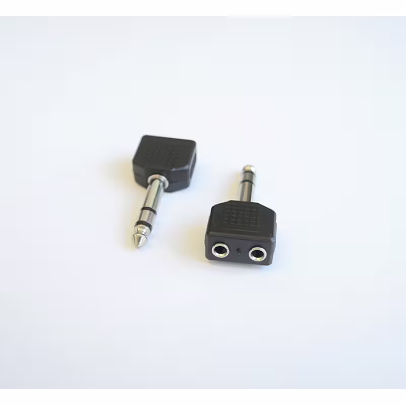 Букса преходна STEREO 6,3mm JACK(м)/2x3,5mm MONO JACK(ж)