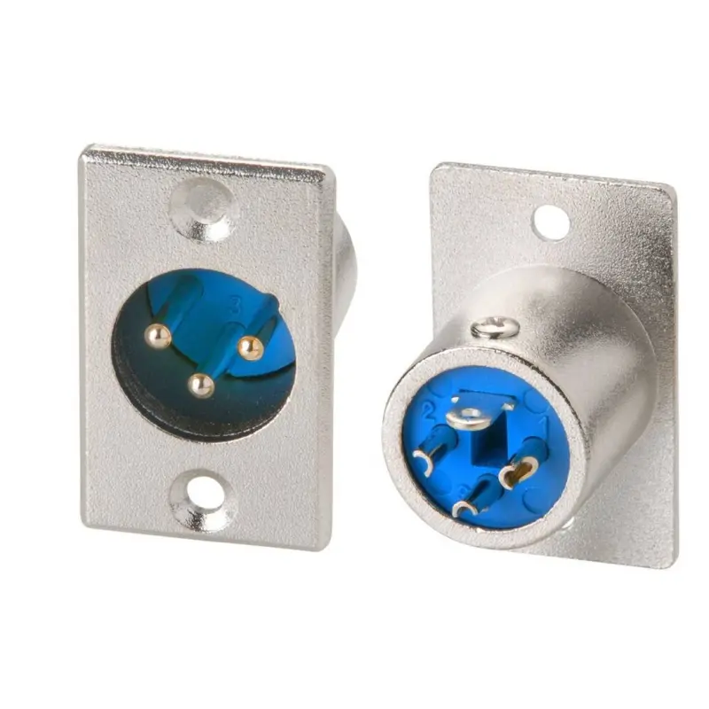 Букса за панел, XLR за микрофон, метална, права, CANON(м)