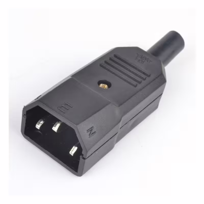 Букса, захранваща, за кабел, за компютър, IEC C14(м), 10A, 220VAC