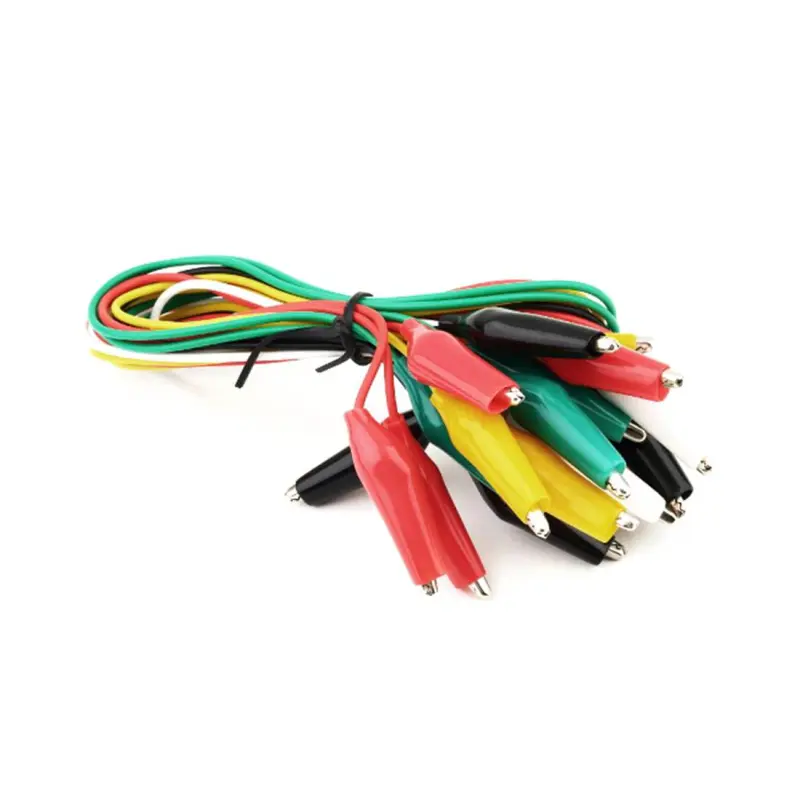 Щипки крокодил, цветни, комплект, кабел 300mm, 30mm