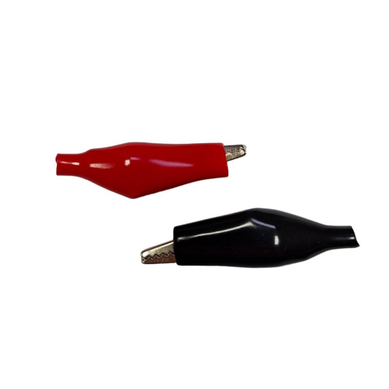 Щипка крокодил, черен, червен, 45mm, 10A