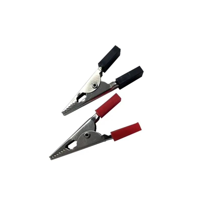 Щипка крокодил, черен, червен, 55mm, 15A