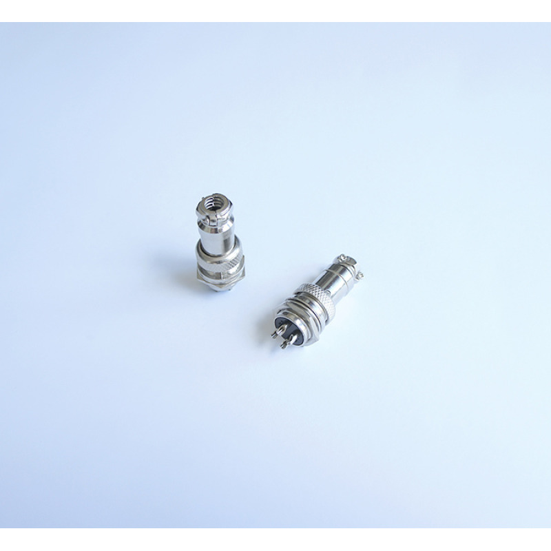 Букса GX16-4, комплект, метална, 4-ка, м+ж, 48VDC, 240VAC, M16x47mm