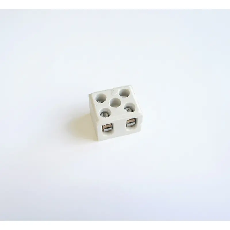 Лустер клема, порцеланова, двуполюсна, 380V, бяла, 2pin, 6mm2