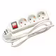Разклонител C1-H3T, контакт, ключ, 3-ка, бял, 1,5m, 220VAC, 10A, 3x1,5mm2
