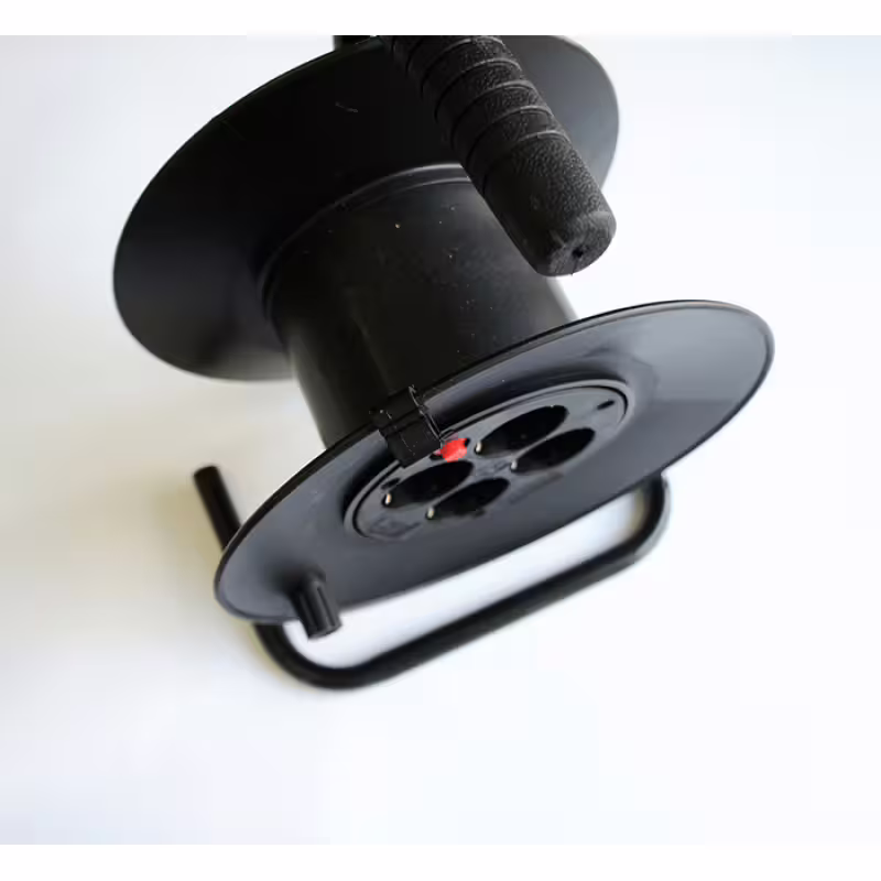 Макара за удължител с термозащита празна черна 25m 220V 16A