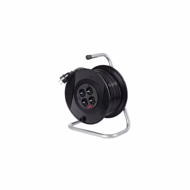 Макара с кабел и термозащита черна 25m 220V 16A 3x1mm2