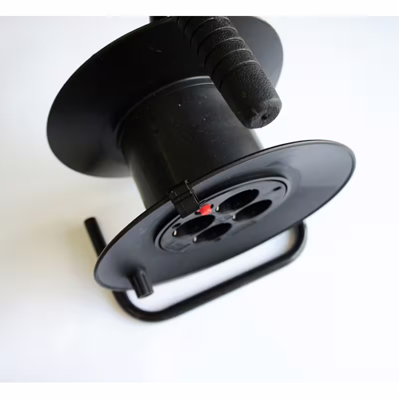 Макара за удължител с термозащита празна черна 50m 220V 16A