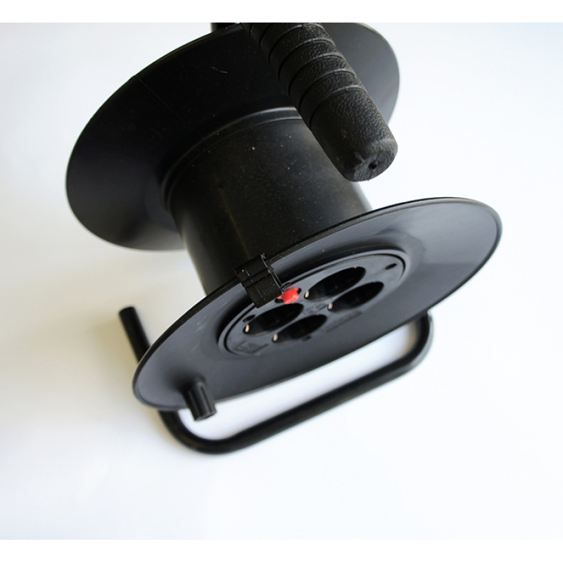 Макара за удължител с термозащита празна черна 50m 220V 16A