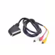 Кабел преходен, SCART(м), 3xRCA(м), 1,5m