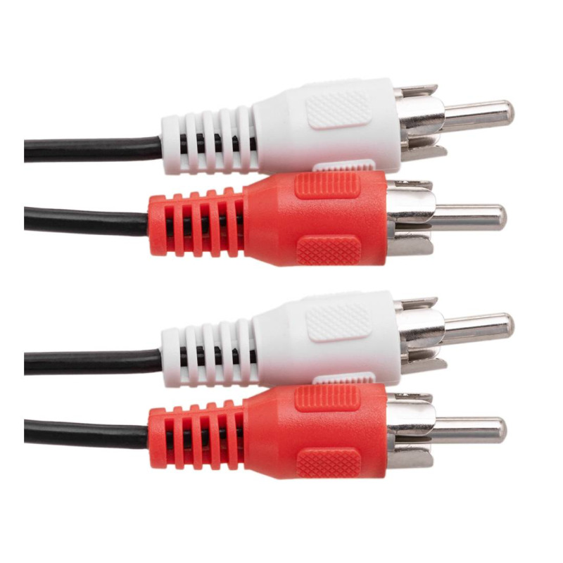 Кабел за аудио, STEREO, 2xRCA(м), черен, 3m