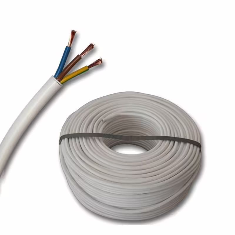 Кабел трижилен, захранващ, меден, мрежови, бял, ШВПС-Б, Cu, 3x1mm2