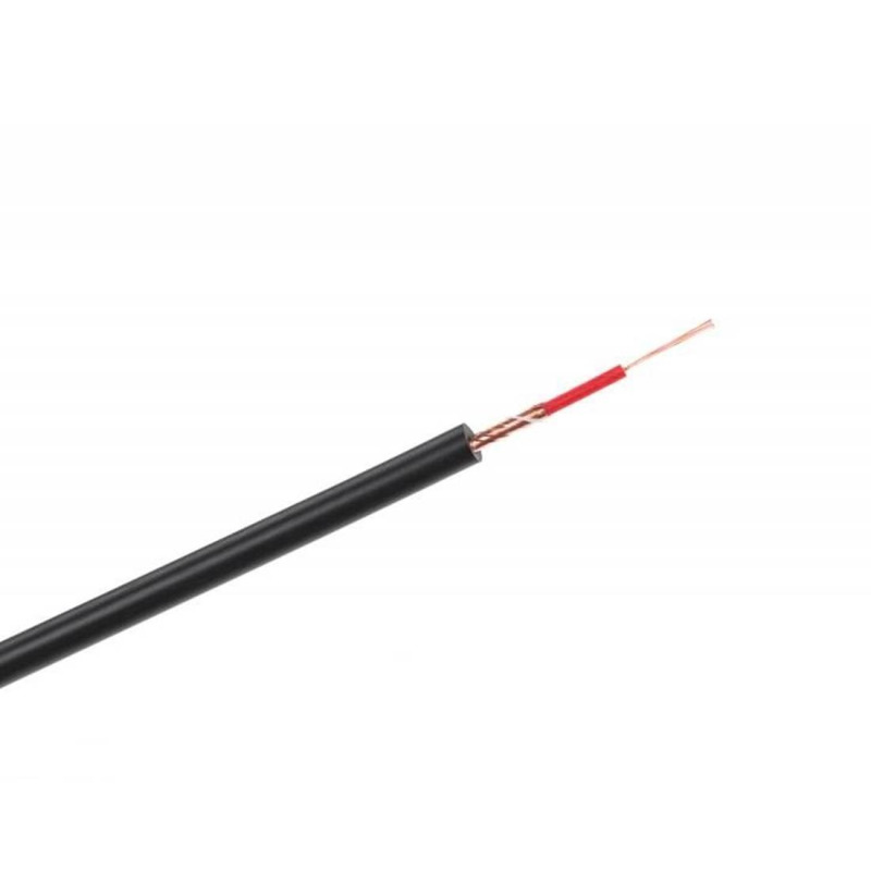 Екраниран кабел, едножилен, за микрофон, MONO, черен, Ф6,2mm, Cu