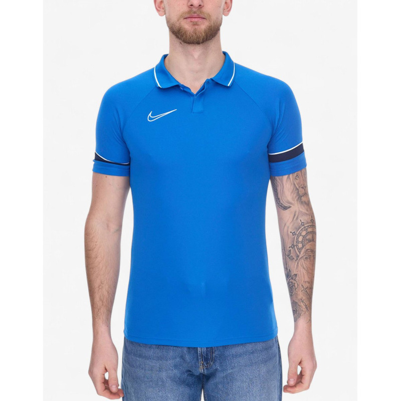 NIKE Dri-Fit Academy 21 Short Sleeve Polo Blue