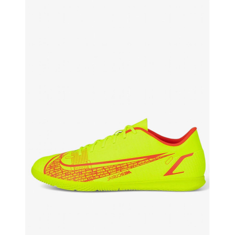 NIKE Mercurial Vapor 14 Club Indoor Football Shoes Volt/Bright Crimson