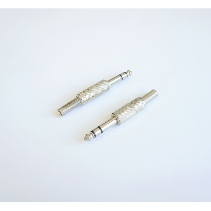 Букса за кабел метална STEREO 6,3mm JACK(м)