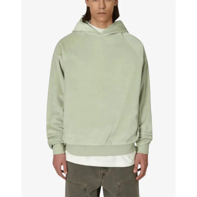 ADIDAS Basketball Velour Hoodie Halo Green