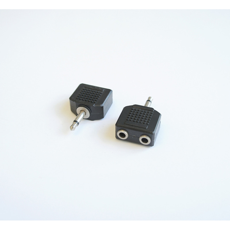 Букса преходна MONO 3,5mm JACK(м)/2x3,5mm JACK(ж)