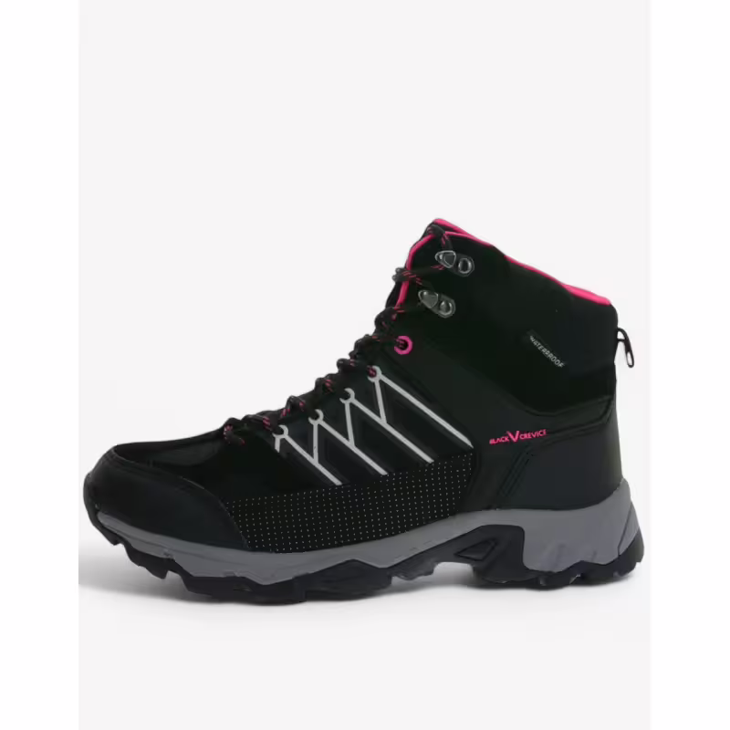 BLACK CREVICE Trekking High-Cut Waterproof Shoes Black/Pink