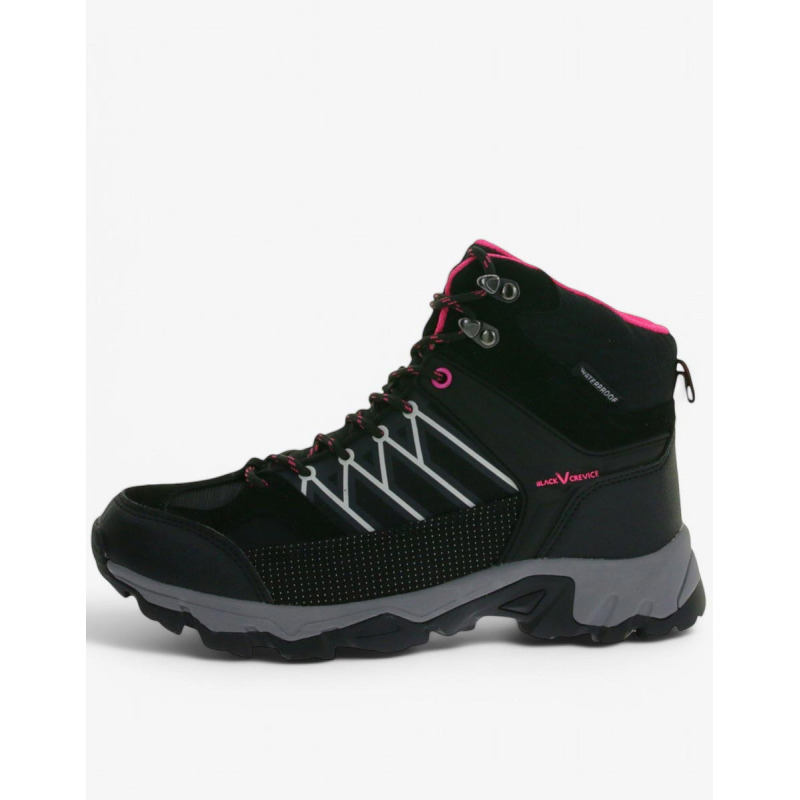 BLACK CREVICE Trekking High-Cut Waterproof Shoes Black/Pink