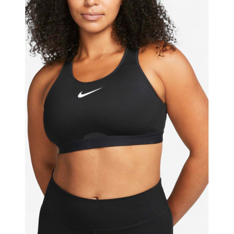 NIKE Dri-FIT Swoosh High-Support Unpadded Bra Black