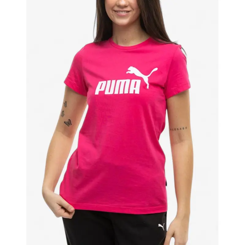 PUMA Essentials Logo Tee Garnet Rose