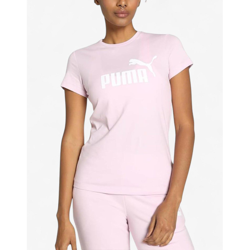 PUMA Essentials Logo Tee Garnet Purple